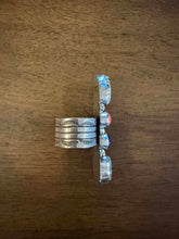 Load image into Gallery viewer, Navajo sterling silver mutistone ring  adjustable size
