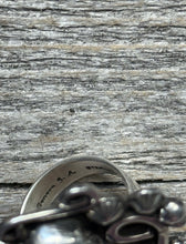 Load image into Gallery viewer, Native American Sterling Silver Turquoise Cluster Ring. Size 8.5 Geneva