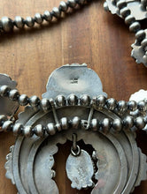 Load image into Gallery viewer, Navajo Sterling Silver Number # 8 Squash Blossom Naja Necklace C Yazzie