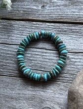 Load image into Gallery viewer, Blue Green Turquoise Nuggets 7 Inch Stretch Elastic Stretchy Bead Bracelet Gift