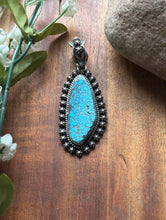 Load image into Gallery viewer, Navajo Sterling Silver Kingman Spiderweb Turquoise Pendant H Piasso