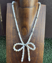 Load image into Gallery viewer, Bow Sterling Silver Freshwater Pearls Bead Necklace. 18 inch