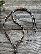 Load image into Gallery viewer, Jacla Sterling Silver Multi Graduated Spiny Oyster Pearls Bead Necklace 24 inch