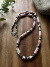 Load image into Gallery viewer, Sterling Silver Pink Conch W Multi Bead Pearls Necklace. 24 inch. Gift