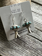 Load image into Gallery viewer, Navajo 925 Sterling Silver Turquoise Blossom Earrings MS Southwestern