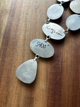 Load image into Gallery viewer, Spiderweb Kingman Turquoise Sterling Silver Navajo Chain Lariat Bead Necklace E