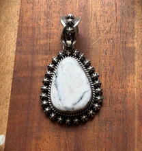 Load image into Gallery viewer, Navajo Native American Sterling Silver White Buffalo Turquoise Pendant H Piasso