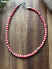 Load image into Gallery viewer, Tommy Rosita Singer T R Sterling Silver Pink Choker Bead Necklace 15 Inch
