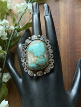 Load image into Gallery viewer, Navajo Sterling Silver Turquoise Adjustable Ring Etta Enditto Gift