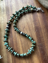 Load image into Gallery viewer, Sterling Silver Turquoise Nuggets Bead Necklace. 18 inch