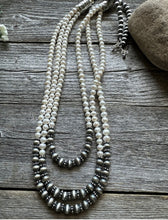 Load image into Gallery viewer, Sterling Silver Freshwater Pearls Multi Strand Layered Bead Necklace. 26-30 Inch