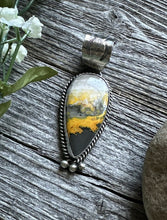 Load image into Gallery viewer, Native American Sterling Silver Yellow Bumblebee Jasper Pendant Tillie Jon Gift