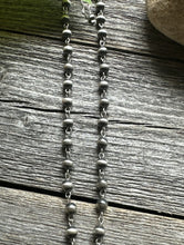 Load image into Gallery viewer, Sterling Silver 6mm Pearls Rosary Bead Necklace. 22 Inch.
