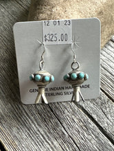 Load image into Gallery viewer, Navajo 925 Sterling Silver Turquoise Blossom Earrings MS Southwestern