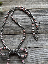 Load image into Gallery viewer, Bow Sterling Silver Multi Graduated Pink Conch Pearls Bead Necklace 24 inch Gift