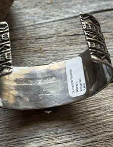Sunshine Reeves 925 Sterling Silver Star Stamped Cuff Bracelet Native American