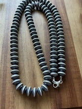 Load image into Gallery viewer, Southwestern Sterling Silver 14mm Flat Saucer Pearls Bead Necklace 34 Inch