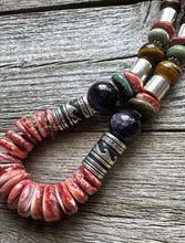 Load image into Gallery viewer, Tommy &amp; Rosita Singer T R Sterling Silver Red Spiny Oyster Bead Necklace 28”