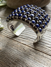 Load image into Gallery viewer, Native American Sterling Silver Lapis Cluster Cuff Bracelet H Happy Piasso