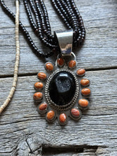Load image into Gallery viewer, Vintage Pawn Native Sterling Silver Orange Spiny Oyster Pendant Necklace Set B