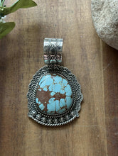 Load image into Gallery viewer, Navajo Sterling Silver Number 8 Turquoise Handmade Pendant Etta Enditto Gift