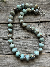 Load image into Gallery viewer, Southwestern 925 Sterling Silver Larimar W Pearls Bead Necklace 18 inch