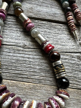 Load image into Gallery viewer, Tommy &amp; Rosita Singer T R Sterling Silver Purple Spiny Oyster Bead Necklace 28”