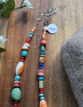 Load image into Gallery viewer, Sterling Silver Multi Stone Color Candy Bead Necklace. 16 inch