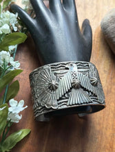 Load image into Gallery viewer, Sunshine Reeves Sterling Silver Thunderbird Cuff Bracelet Navajo