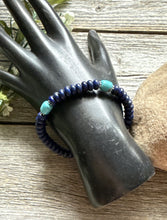Load image into Gallery viewer, Lapis Turquoise 6.5 Inch Stretch Elastic Stretchy Bead Bracelet Gift