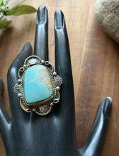Load image into Gallery viewer, Navajo Sterling Silver Royston Turquoise Adjustable Ring Etta Enditto Gift
