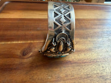 Load image into Gallery viewer, Navajo sterling silver Sonoran turquoise cuff bracelet
