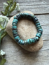 Load image into Gallery viewer, Turquoise Heishi 7 Inch Stretch Bead Bracelet Gift