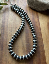Load image into Gallery viewer, Southwestern Sterling Silver 14mm Flat Saucer Pearls Bead Necklace 20 Inch