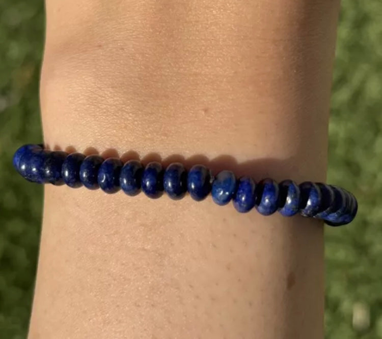 Lapis Lazuli 7 Inch Stretch Bead Bracelet Gift Southwestern