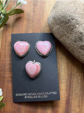 Load image into Gallery viewer, Navajo 925 Sterling Silver Pink Conch Earrings Pendant Set Signed Southwestern