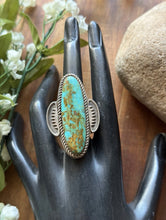 Load image into Gallery viewer, Native American Sterling Silver Blue Turquoise Ring Size 9 CL