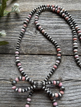 Load image into Gallery viewer, Bow Sterling Silver Multi Graduated Pink Conch Pearls Bead Necklace 24 inch Gift