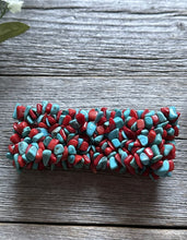Load image into Gallery viewer, Blue Turquoise Coral Nuggets 7 Inch Stretch Elastic Stretchy Bead Bracelet Gift