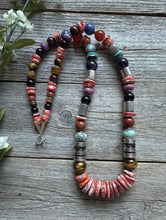 Load image into Gallery viewer, Tommy &amp; Rosita Singer T R Sterling Silver Red Spiny Oyster Bead Necklace 28”