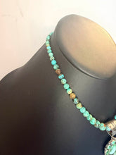 Load image into Gallery viewer, Navajo sterling silver Royston turquoise pendant necklace