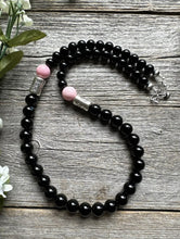 Load image into Gallery viewer, Mens Sterling Silver Black Onyx Pink Conch Kokopelli Bead Necklace 20 inch Gift