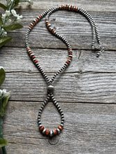 Load image into Gallery viewer, Jacla Sterling Silver Multi Graduated Spiny Oyster Pearls Bead Necklace 24 inch