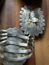 Load image into Gallery viewer, Tonya Rafael Navajo Sterling Silver Purple Charoite Red Coral Cuff Ring Set