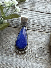 Load image into Gallery viewer, Native American Navajo Sterling Silver Lapis Pendant R Yazzie Gift