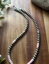 Load image into Gallery viewer, Southwestern Sterling Silver Pink Conch W Pearls Bead Necklace 18 inch Gift