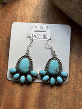Load image into Gallery viewer, Navajo 925 Sterling Silver Turquoise Earrings J Tso Southwestern