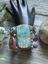 Load image into Gallery viewer, Native American Sterling Silver Multi Stone Royston Turquoise Cuff Bracelet. KY