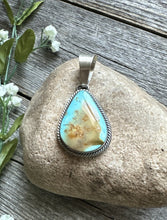 Load image into Gallery viewer, Navajo Sterling Silver Turquoise Pendant. B Lee