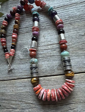 Load image into Gallery viewer, Tommy &amp; Rosita Singer T R Sterling Silver Red Spiny Oyster Bead Necklace 28”